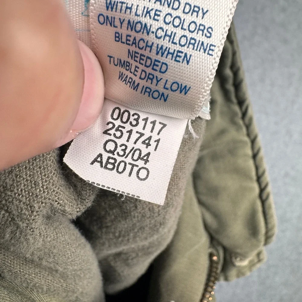 Vintage Old Navy Jacket Toddler 3T Olive Green Military Surplus Utility Coat Y2K